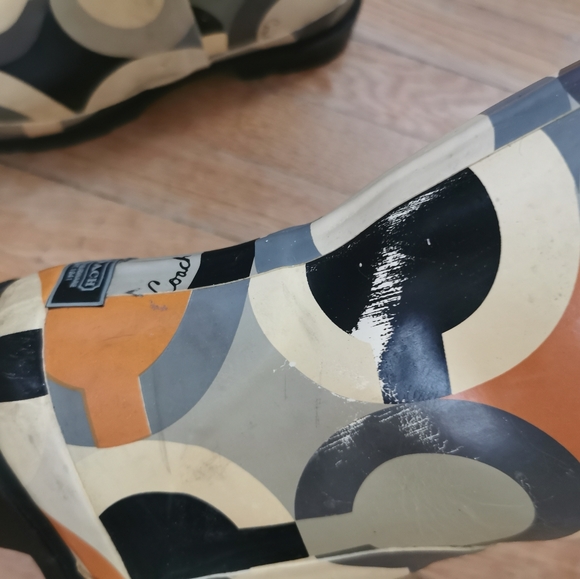 Coach Periwinkle Logo Rain Boots Size 6 - Picture 11 of 13